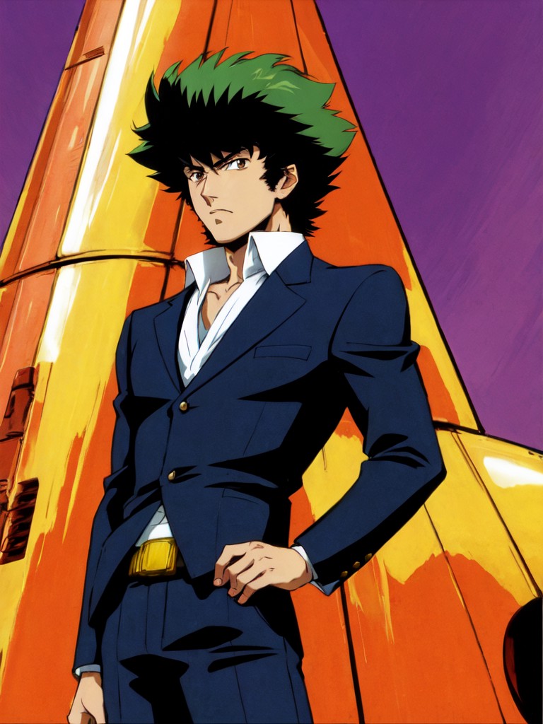 26166-3710388555-cowboy_bebop, Spike_Spiegel _(cowboy bebop_), cowboy_bebop style, spaceship, shrugging, tall, slim, dark green hair and brown ey.png